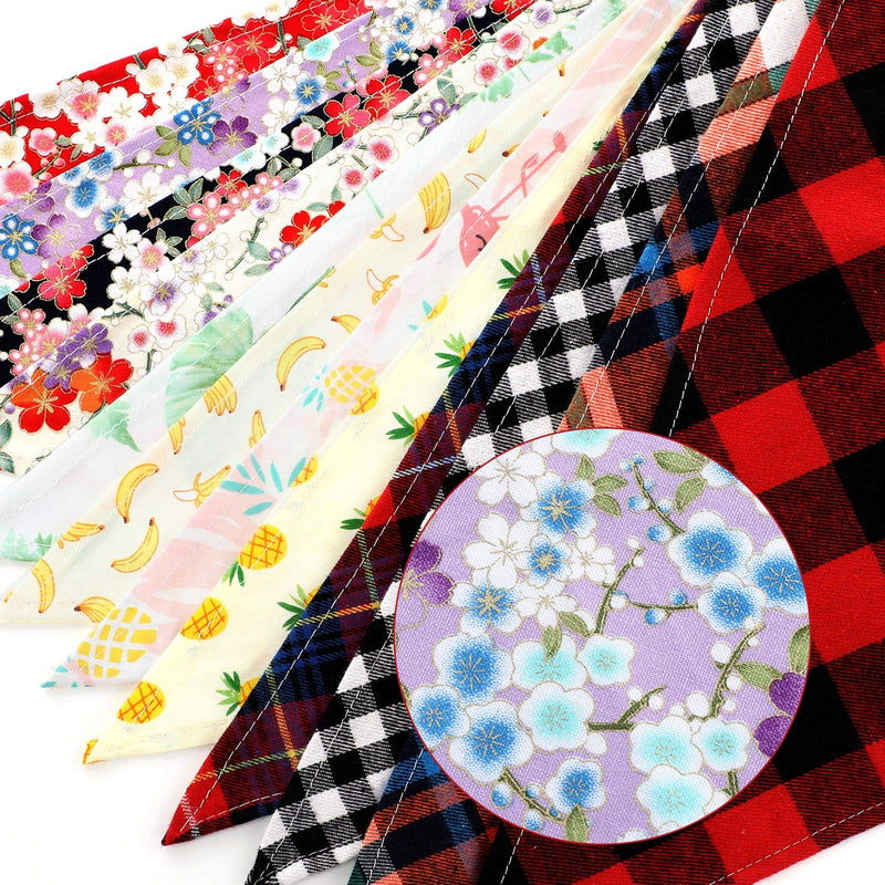 12 Pieces Summer Triangle Dog Bandana Cute Pet Bibs Japanese Style Dog Scarf Adjustable and Washable Pet Kerchief for Small to Medium Dog Puppy and Cat (Summer Pattern) Summer Pattern - PawsPlanet Australia