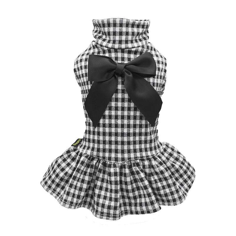 Fitwarm Pet Clothes for Dog Dresses Puppy Turtleneck Plaid Dress Doggie Outfits Birthday Party Costumes XX-Small Black - PawsPlanet Australia