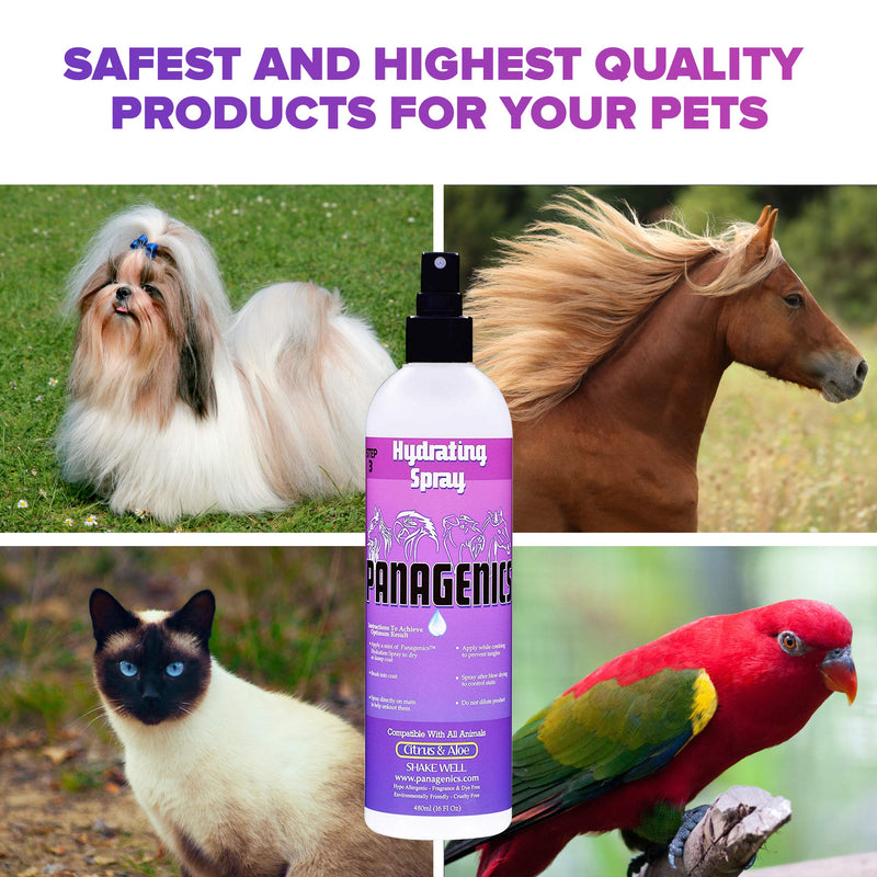 [Australia] - Panagenics | Pet Hydrating Spray - Safe for All Animals, Unscented, Contains Citrus and Aloe Active Ingredients - 16 Ounce 