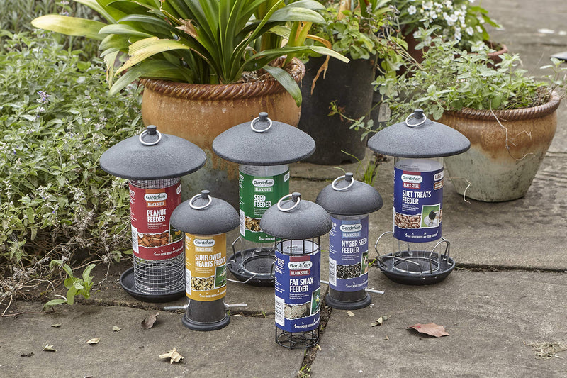 Gardman Black Steel Wild Bird Seed Feeder - 21cm x 10cm x 10cm 1 - PawsPlanet Australia