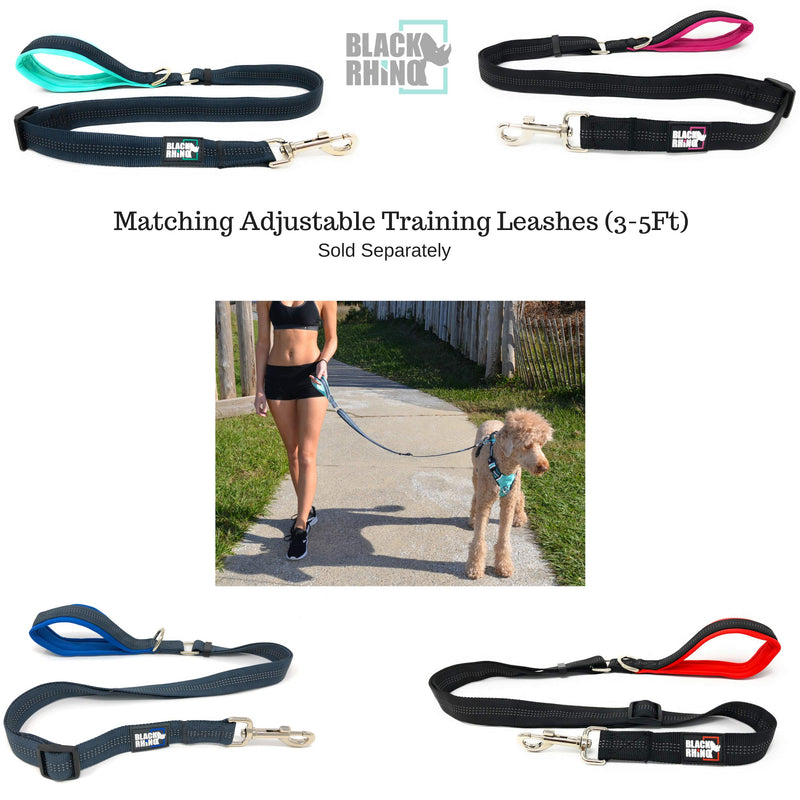 [Australia] - Black Rhino - The Hybrid Striped Dog Collar for Medium Large Breeds | Heavy Duty | Soft Padded Neoprene - Reflective & Adjustable - Matching Leashes Sold Separately Red Striped 