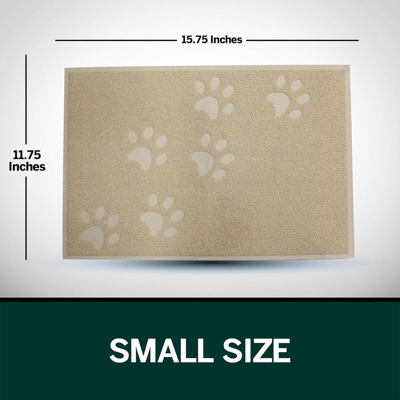 ANDALUS Cat Litter Mat | Small/Large/X-Large Size | Phthalate & BPA Free | Traps Messes | Scatter Control | Easy to Clean Small (15.75" x 11.75") - 2 Pack Beige - PawsPlanet Australia