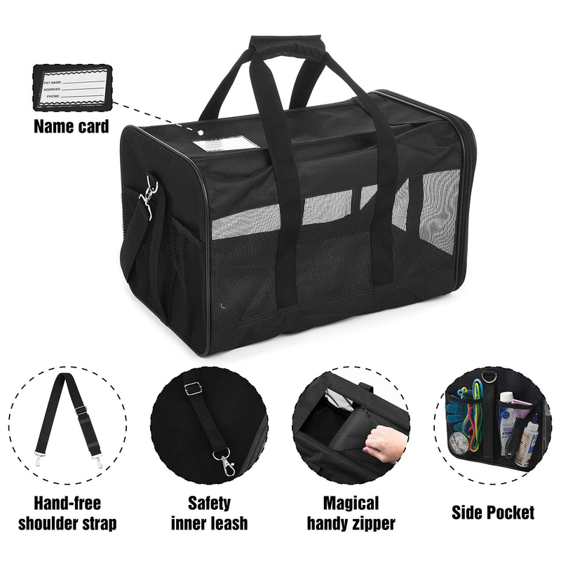 [Australia] - ScratchMe Pet Travel Carrier Soft Sided Portable Bag for Cats, Small Dogs, Kittens or Puppies, Collapsible, Durable, Airline Approved, Travel Friendly, Carry Your Pet with You Safely and Comfortably Medium 