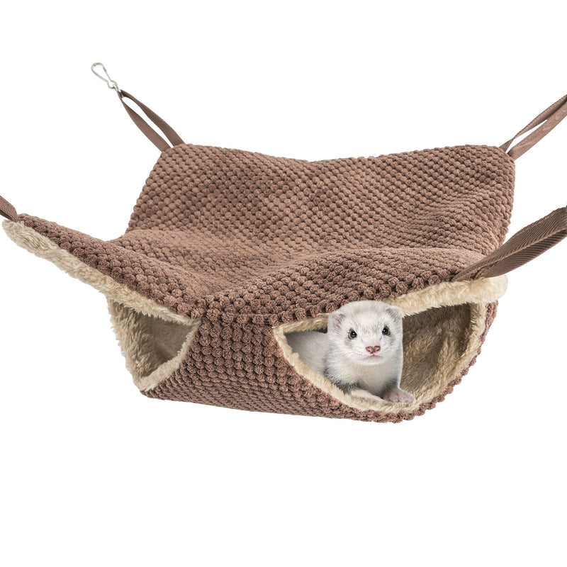 Niteangel Pet Hammock Swing Snuggle Sack for Ferret Rats Suger Glider Squirrels - Napping Bed Pocket Chocolate - PawsPlanet Australia