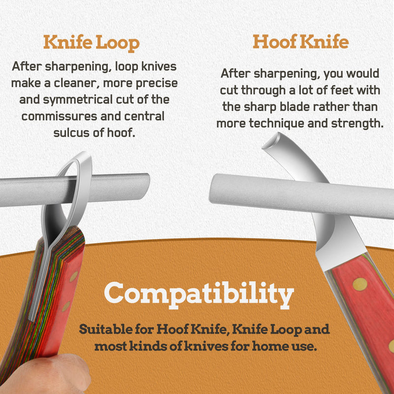 Antidious Hoof Knife Sharpener, 5 inch Farrier Tool Honing Rod with Diamond Coated to Keep Hoof Knives and Cutting Instruments Sharp - PawsPlanet Australia