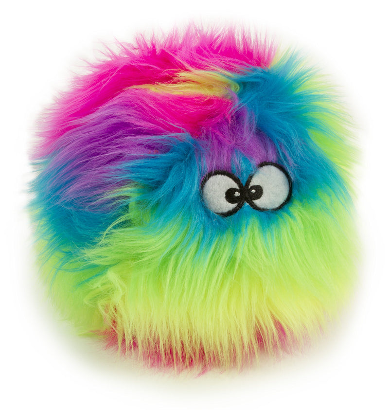 goDog Furballz Rainbow Plush Dog Toy with Chew Guard Technology, Small, Rainbow S - PawsPlanet Australia