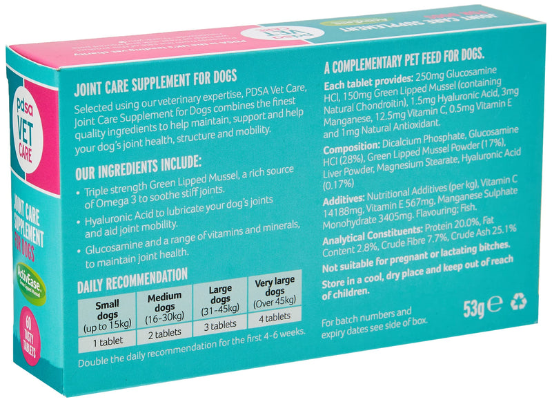 PDSA Joint Care Supplement for Dogs 1x60 - PawsPlanet Australia