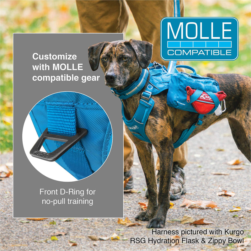 Kurgo RSG County Harness for Dogs, MOLLE Compatible - Medium, Coastal Blue (M) - PawsPlanet Australia