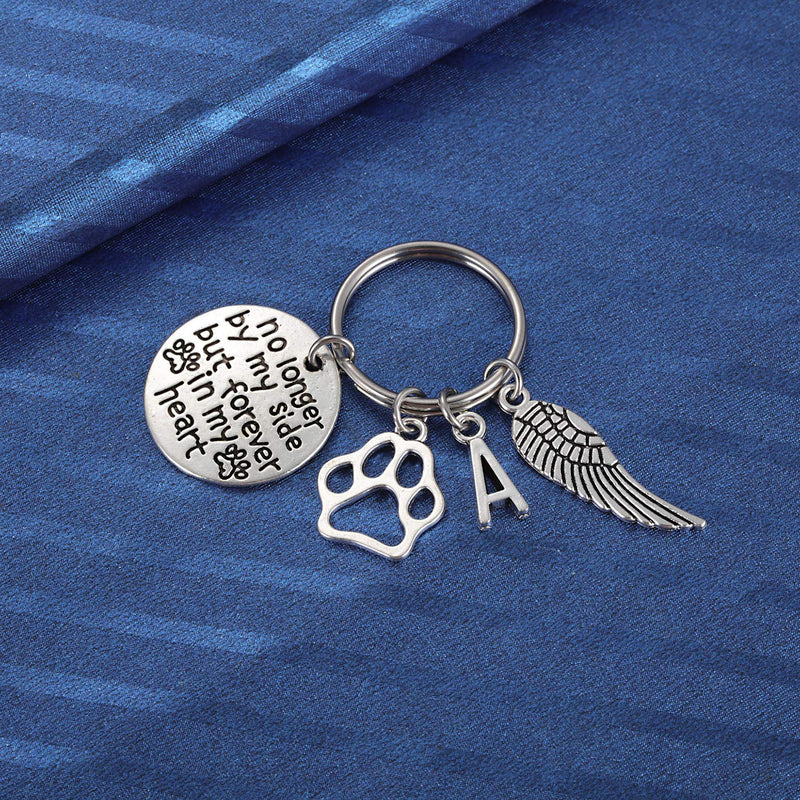 Dog and Cat Memorial Keychain Initial Paw Prints Sympathy Keyring for Pet Loss Remembrance Gift for a Grieving Pet Owner Little Keepsake for Doggy Puppy Kitty - PawsPlanet Australia