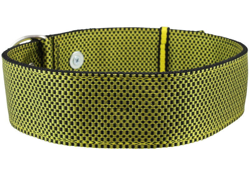 [Australia] - Bolted Heavy Duty Extra Wide Triple Layer Tie Out Dog Collar for XLarge Dogs 20"-24" Neck, 2" Wide Yellow 