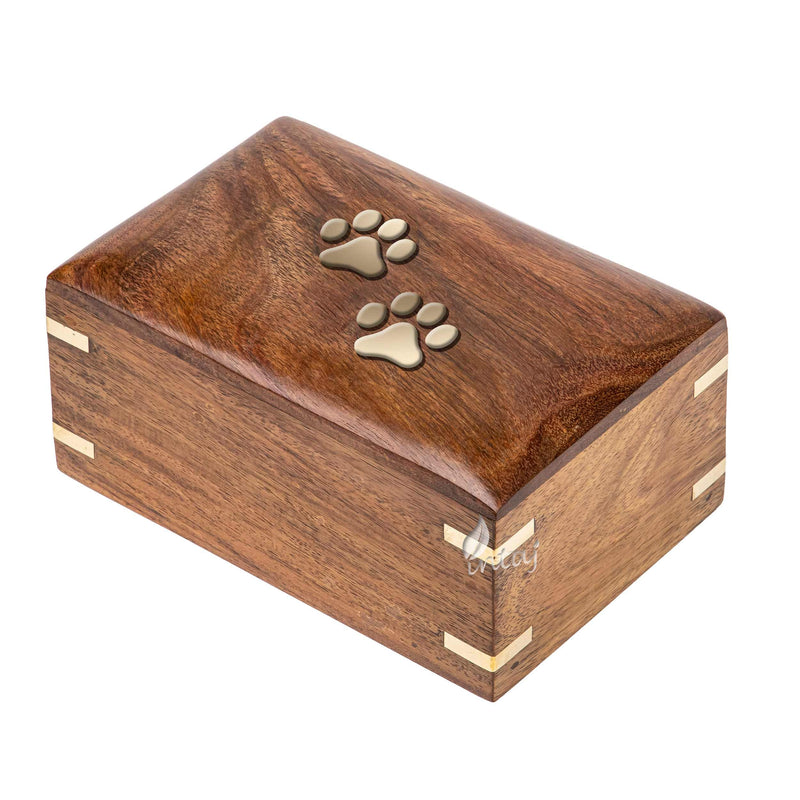 INTAJ Handmade Rosewood Pet Urns for Dogs Ashes, Wooden Urn for Ashes | Handcrafted Urns for Dogs/Cats Pets Ashes | Memorial Keepsake Funeral Urn Box (Two Paws, XS - 5x3x2) Two Paws XS - 5x3x2" - PawsPlanet Australia