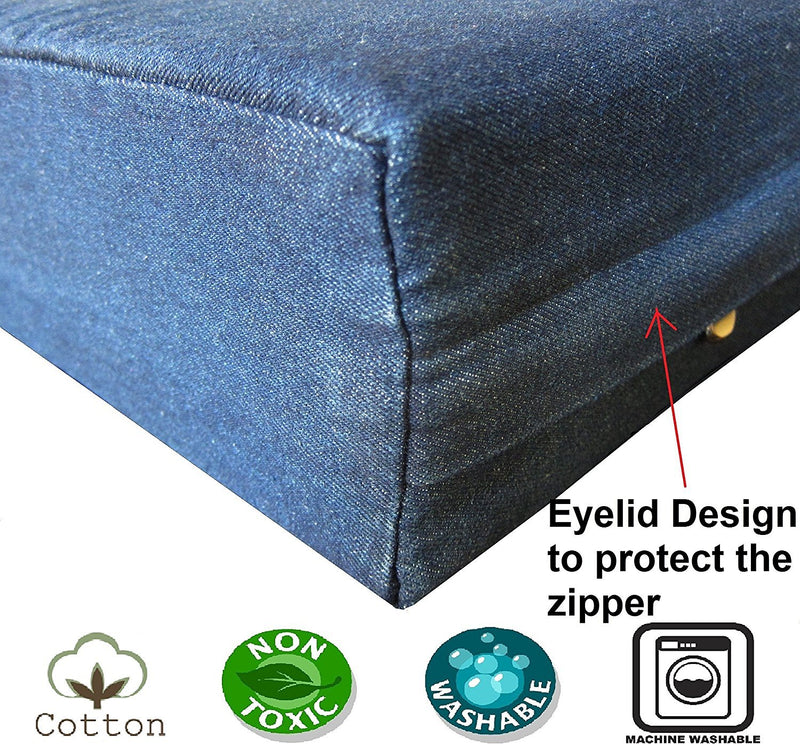 [Australia] - Dogbed4less DIY Durable Blue Denim Pet Bed External Duvet Cover and Waterproof Internal Case for Small, Medium to Extra Large Dog Bed - Replacement Covers only 40"X35"X4" Extra Large 