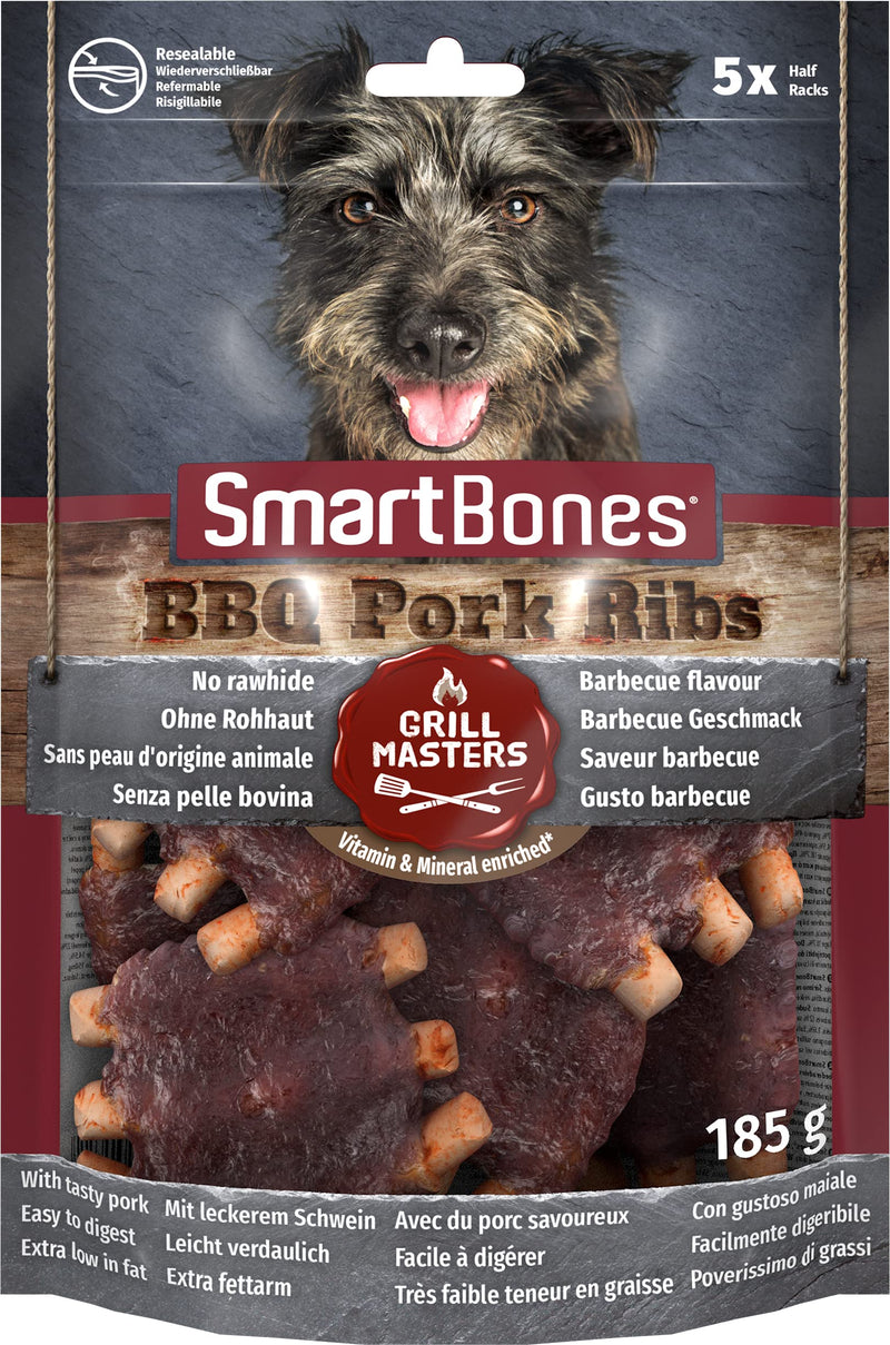 SmartBones BBQ Pork Ribs Grill Masters Rawhide-Free Chewy Treats for Dogs, Barbecue Flavour, Made With Tasty Pork - PawsPlanet Australia
