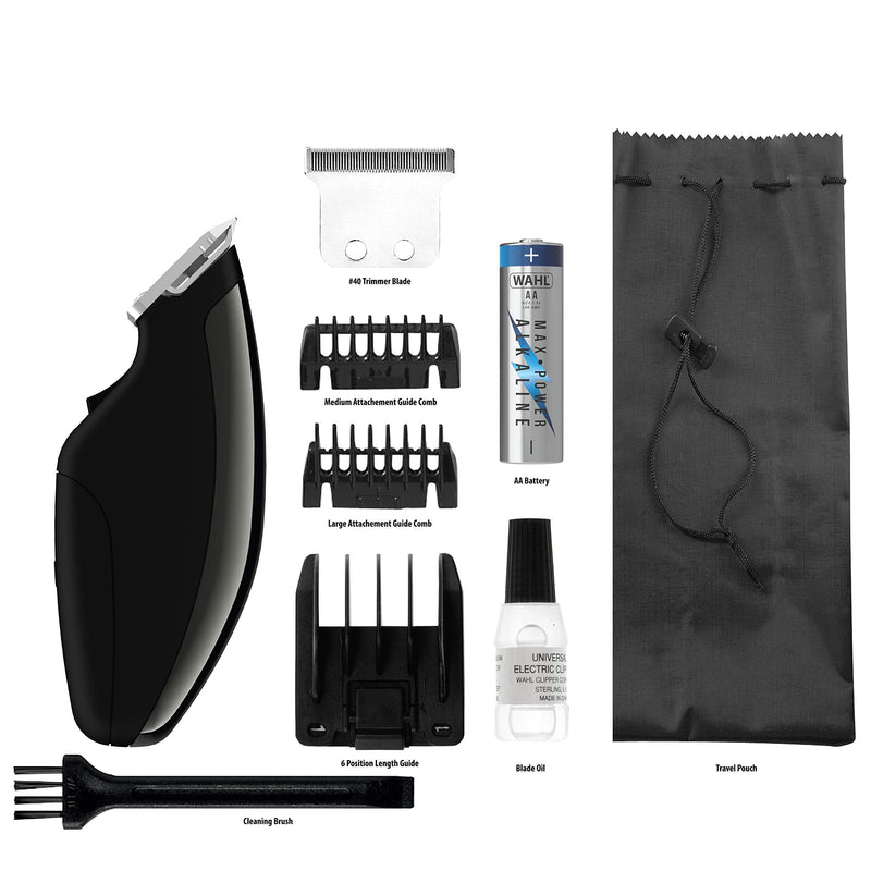 Wahl Professional Animal Super Pocket Pro Pet, Dog, & Cat Trimmer & Grooming Kit (#9961-2801), Black Chrome - PawsPlanet Australia