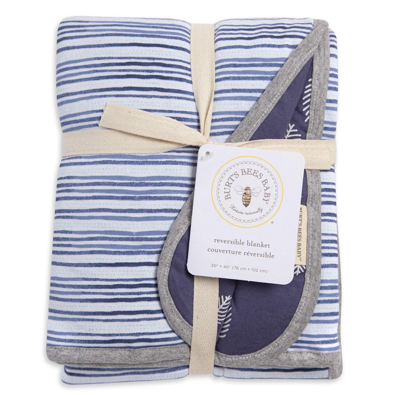Burt's Bees Baby - Reversible Blanket, Multipurpose Nursery & Tummy Time Organic Jersey Cotton Baby Blanket (On the Road), One Size On the Road - PawsPlanet Australia