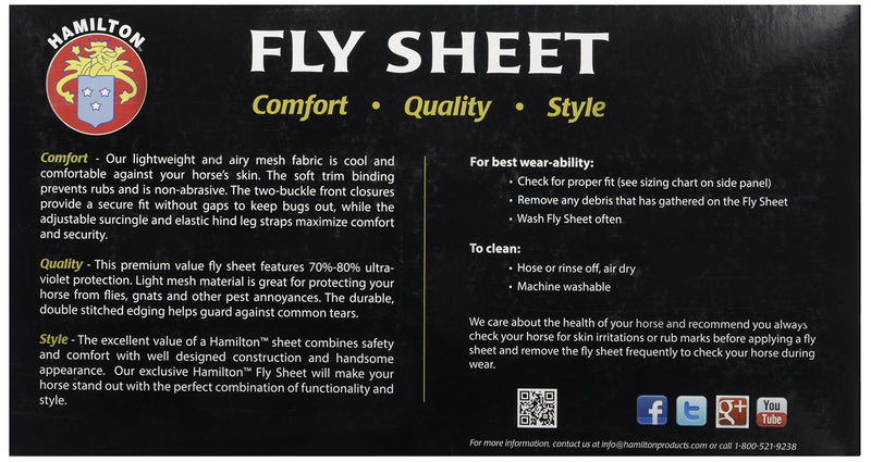 [Australia] - Hamilton Fly Sheet for Horses 78" 