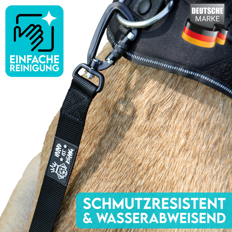 DOG IS KÖNIG® drag leash for dogs - long dog leash 5m / 10m / 15m / 20m with handle padding - robust running leash for dogs with safety carabiner for successful dog training incl. eBook Length: 10m / Width: 2.5cm / Thickness: 1.5mm Black - PawsPlanet Australia