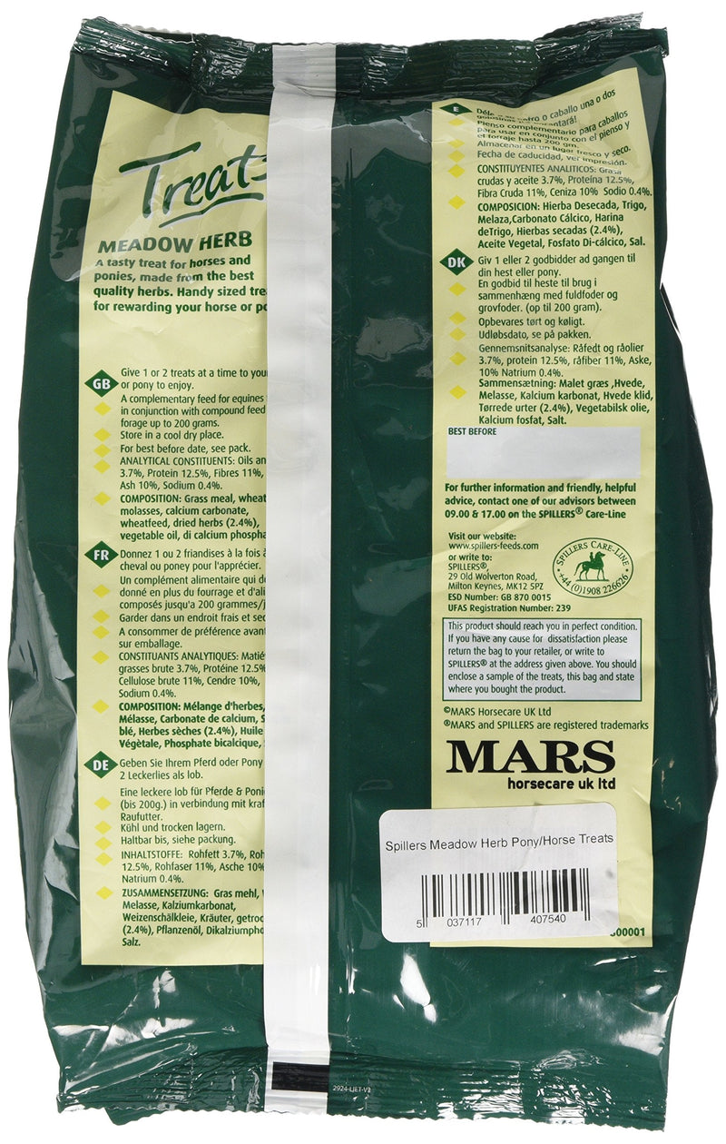 Mars Horsecare Unisex's Mars Spillers Meadow Herb Treats, Clear, 1 X 1 kg - PawsPlanet Australia