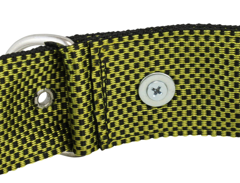[Australia] - Bolted Heavy Duty Extra Wide Triple Layer Tie Out Dog Collar for XLarge Dogs 20"-24" Neck, 2" Wide Yellow 