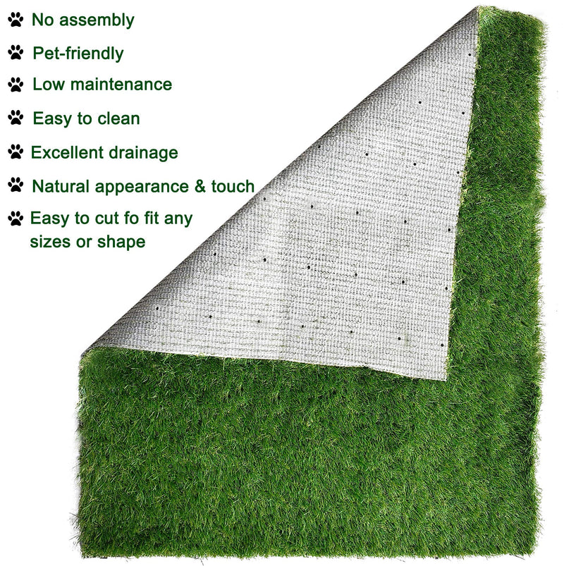 Artificial Grass Patch 39.3"x31.5"/ 39.3"x19.7" for Dogs Potty Training, Soft & Pet-Friendly Turfs Dog Pee Pads for Medium and Large Breeds Indoor/Outdoor Use 39.3"x19.7" - PawsPlanet Australia