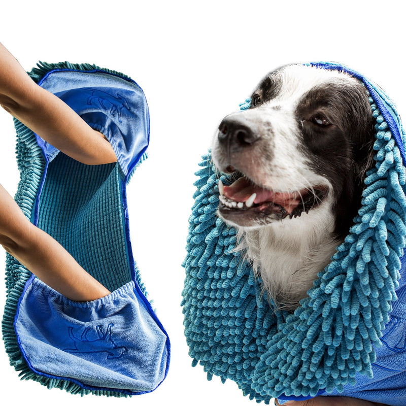 Tuff Pupper Large Dog Shammy Towel | Ultra Absorbent | Durable 35 x 15 Size for Dogs of All Breeds | Quick Drying Chenille Fabric | Designed for Indoor and Outdoor Use | Machine Washable X-Large (Pack of 1) Beige - PawsPlanet Australia