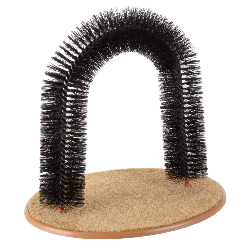 PETMAKER Self Grooming Cat Arch- Bristle Ring Brush and Carpet Base Groomer, Massager, Scratcher for Controlling Shedding, Healthy Fur and Claws - PawsPlanet Australia