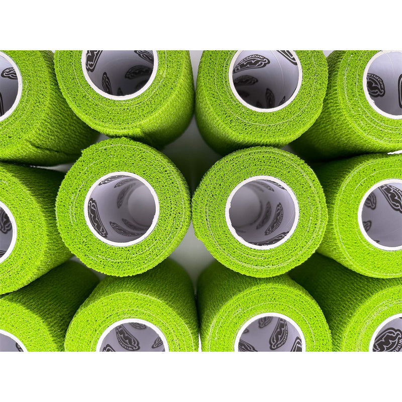 WildCow Vet Wrap Tape Bulk, (2, 3 or 4 Inch) 12 Pack Cohesive Bandage Wraps, Self Adherent Grip Rolls - Solid Colors Grass Green - PawsPlanet Australia
