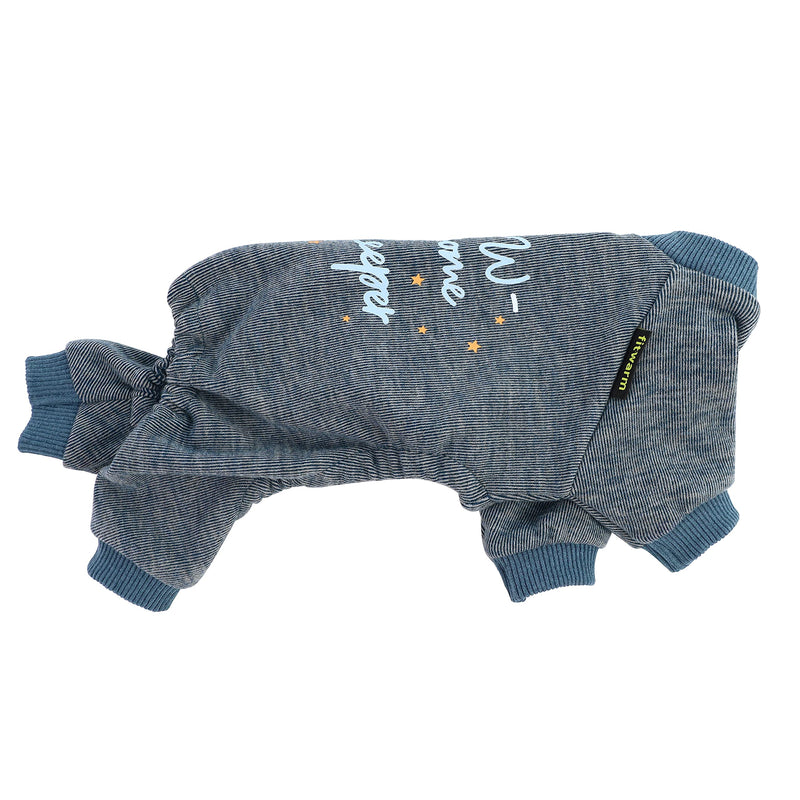 Fitwarm I Love You to The Moon and Back Paw-Some Sleeper Lightweight Velvet Dog Pajamas Thermal Pjs Puppy Clothes Stretchy Doggie Onesie Pet Shirt Cat Jammies X-Small Blue - PawsPlanet Australia