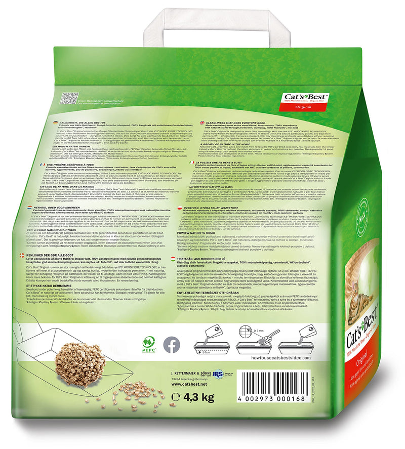 Cat's Best Wood Fibre Cat Litter, 4.3kg - PawsPlanet Australia