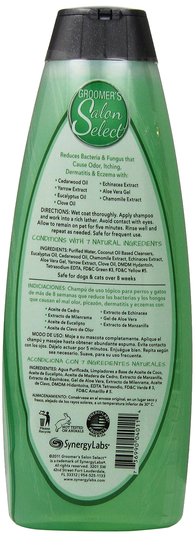 [Australia] - Groomer's Salon Select, Herbal Shampoo, 18.4 fl. oz – Odor and Itch Relief, Conditions with Natural Ingredients, Safe for Dogs and Cats 