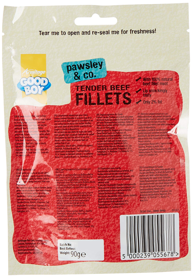 Armitage Good Boy Tender Beef Fillets, 90g Chicken 90 g (Pack of 1) - PawsPlanet Australia