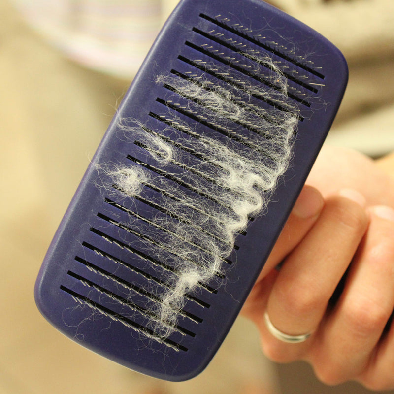 [Australia] - Corspet Self Cleaning Slicker Shedding Brush for Dogs and Cats Pet Grooming Brush and Deshedding Tool - Rakes and Removes Loose Hair, Matted Fur and Tangles - Suitable for Long and Short Fur Medium 