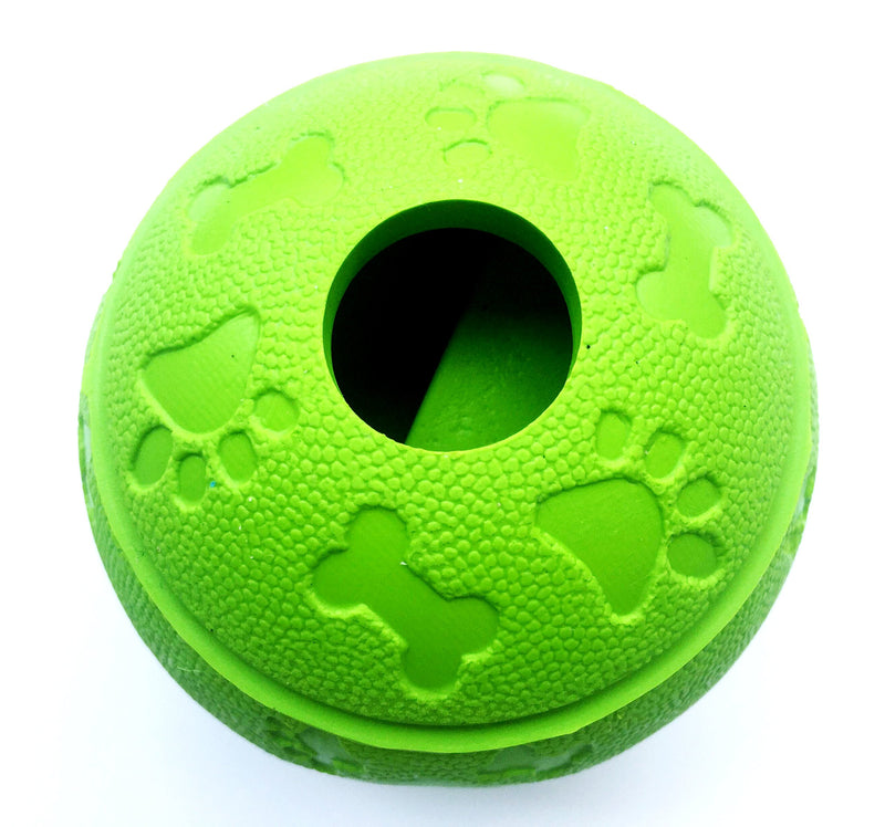 Feixun Dog Treat Toy Ball, Rubber Dog Food Ball,Dog Tooth Cleaning Toy Ball, Interactive Dog Toys 7.6-8.1cm (1*Green Type A + 1* Green Type B) - PawsPlanet Australia