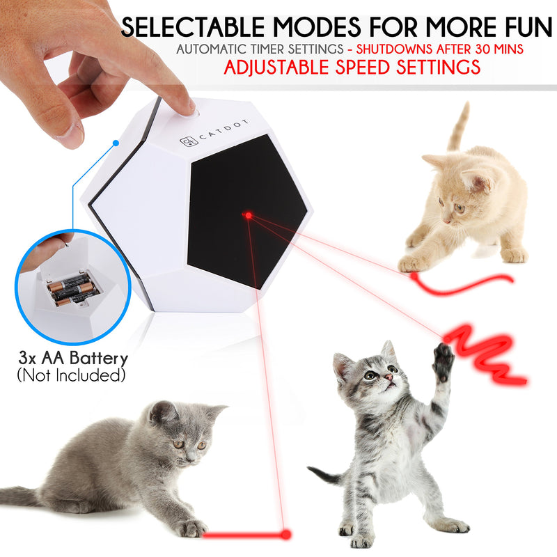 [Australia] - SereneLife Automatic Cat Cube Toy - Electronic Rotating & Moving Teaser Machine for Interactive & Smart Sensory Pet Play - Auto Wireless Control - SLCTLA40.5 