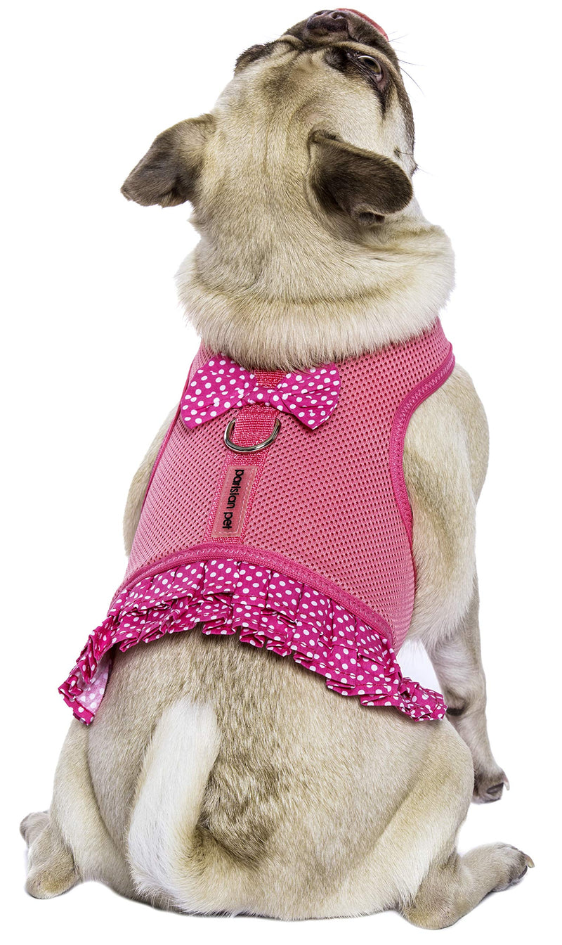 Parisian Pet Dog Harness Dress, Pink Dots, XL - PawsPlanet Australia