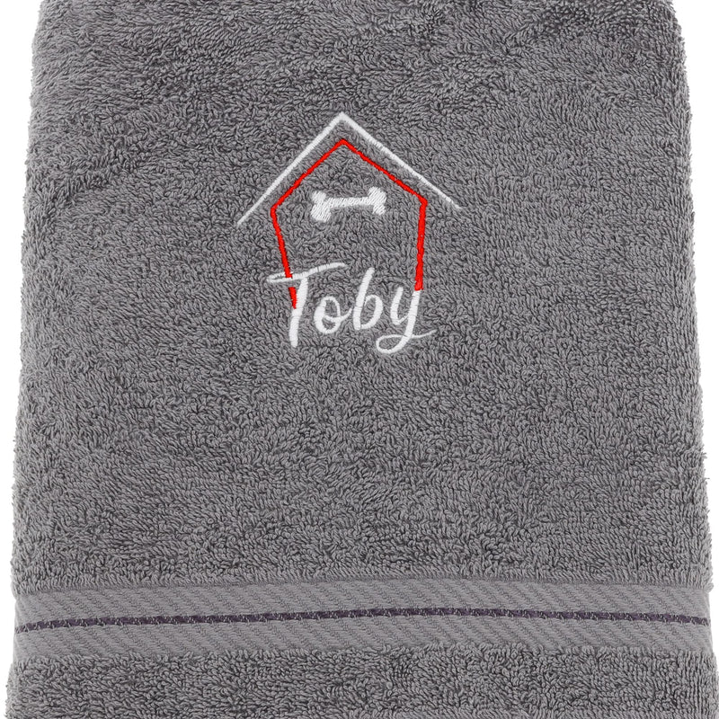 Always Looking Good Personalised Embroidered Dog Towel Super Absorbent Puppy Pet Gift Choice of Designs and Colours (Medium, Black) Medium - PawsPlanet Australia