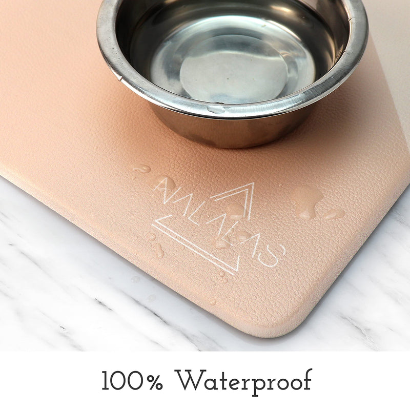 Nalalas Bohemian Pet Food Mat, Dog Food Mat, Cat Mat, Feeding Mat, Eco-Friendly and Non-Toxic, Easy to Clean Waterproof Nonslip Mat for Dog Bowls and Water, (17" x 30") Birthday Suit - PawsPlanet Australia