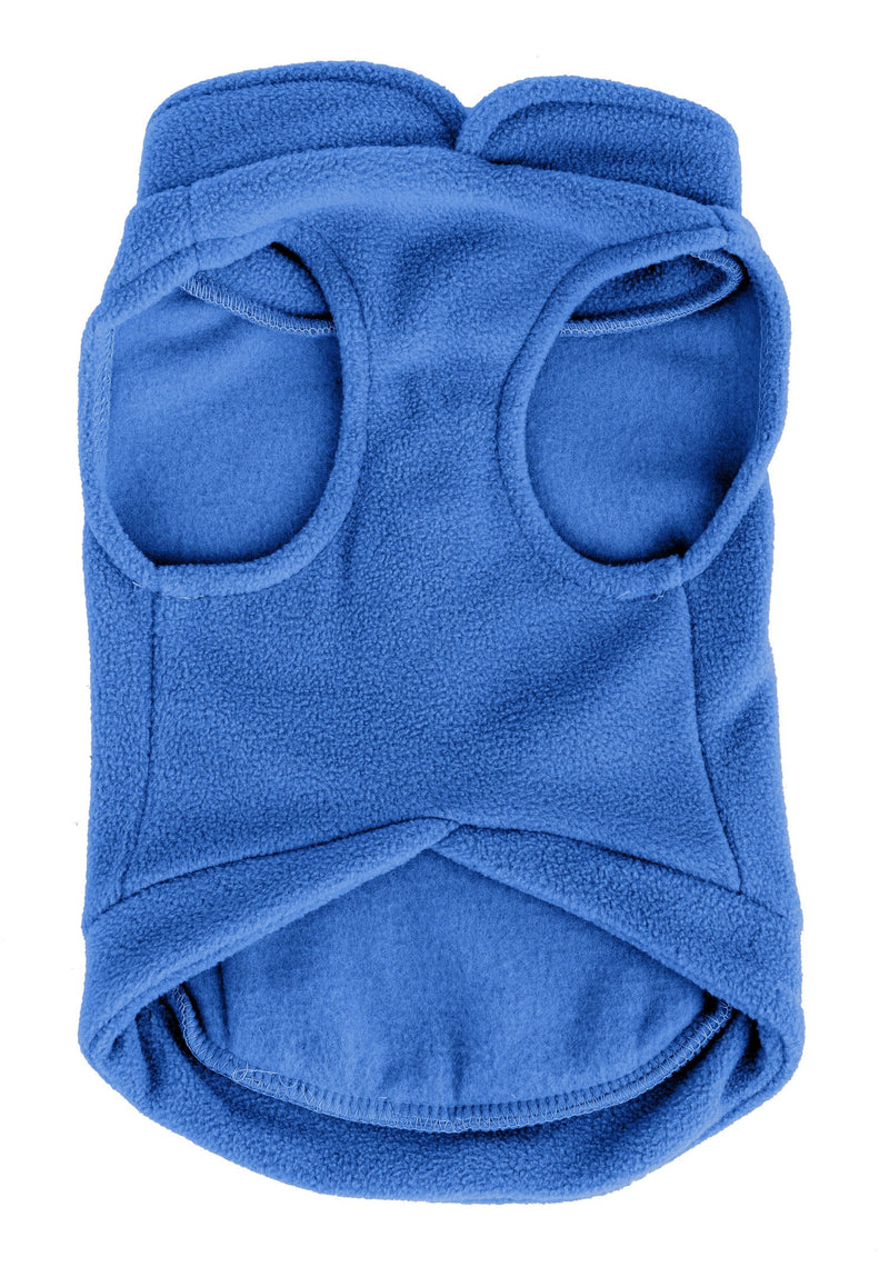 [Australia] - EXPAWLORER Fleece Autumn Winter Cold Weather Dog Vest Harness Clothes with Pocket for Small Dogs Large Blue 