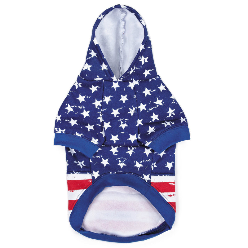 Zack & Zoey Distressed American Flag Hoodie for Dogs Medium - PawsPlanet Australia