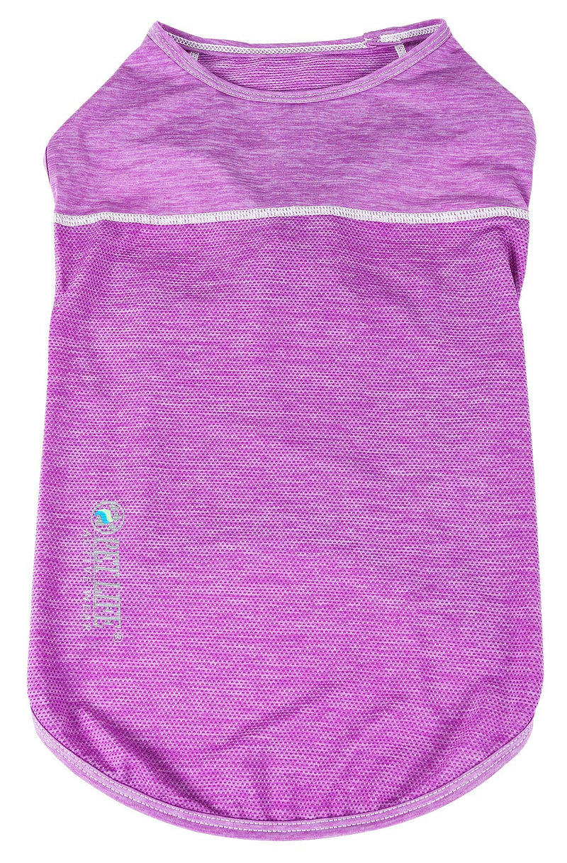 [Australia] - Pet Life Active 'Aero-Pawlse' Heathered Quick-Dry And 4-Way Stretch-Performance Dog Tank Top T-Shirt Small Purple 