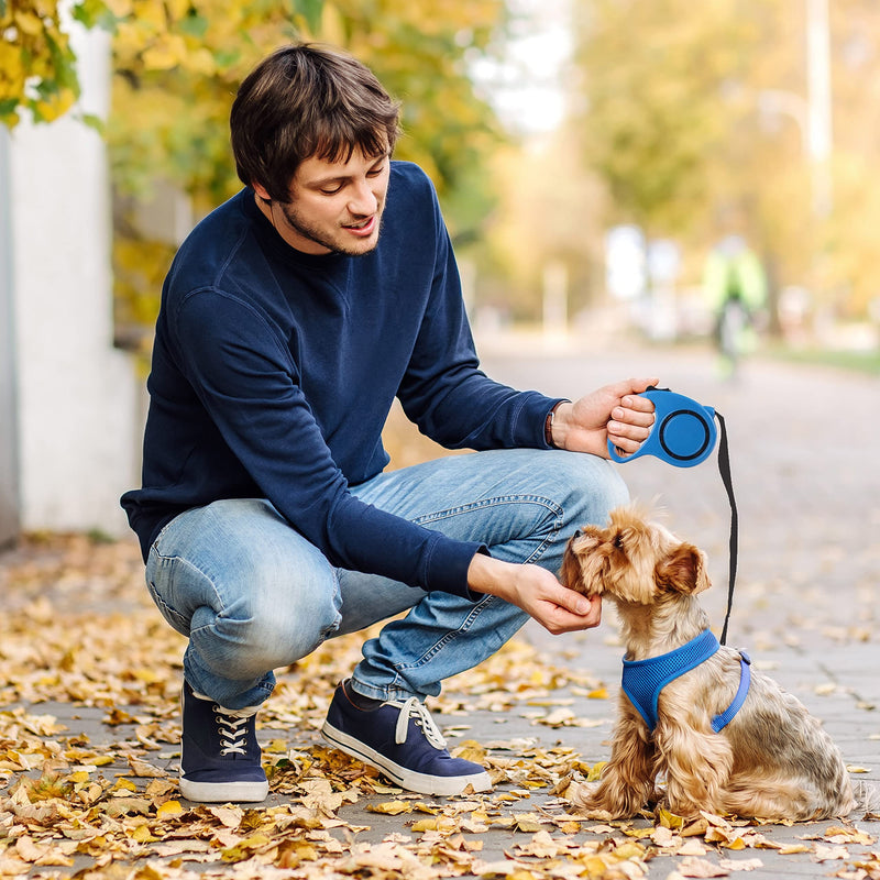 Retoo roll-up dog leash 3 m for small and large dogs, flexible band for right-hand walks, dog leash, comfortable handle, belt leash, robust pull-out leash for walking, roll-up leash, high-quality leash - PawsPlanet Australia