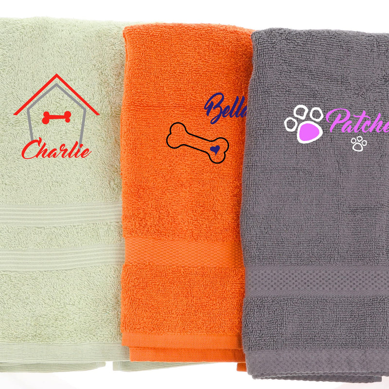 Always Looking Good Personalised Embroidered Dog Towel Super Absorbent Puppy Pet Gift Choice of Designs and Colours (Medium, Black) Medium - PawsPlanet Australia