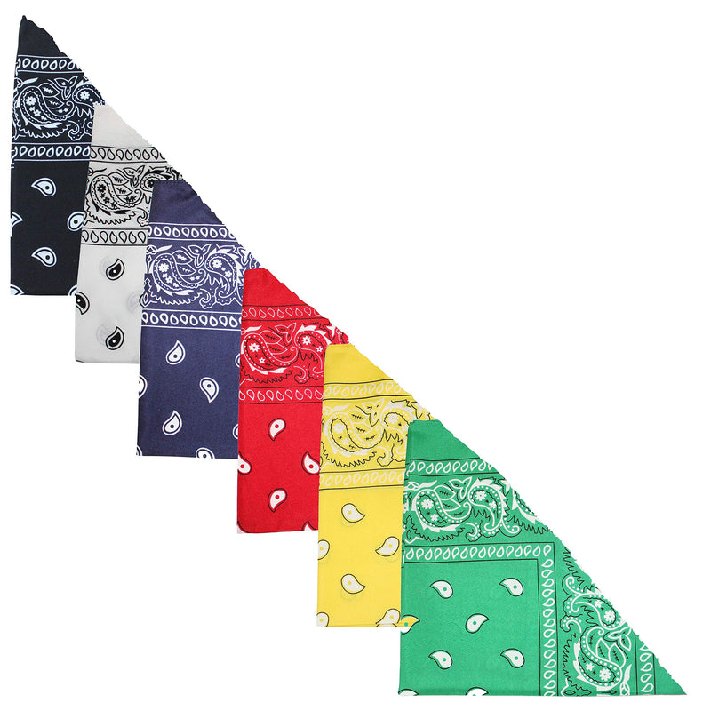 [Australia] - Balec Pack of 2 Paisley Cotton Dog Bandana Triangle Shape - One Size Fits Most Black 