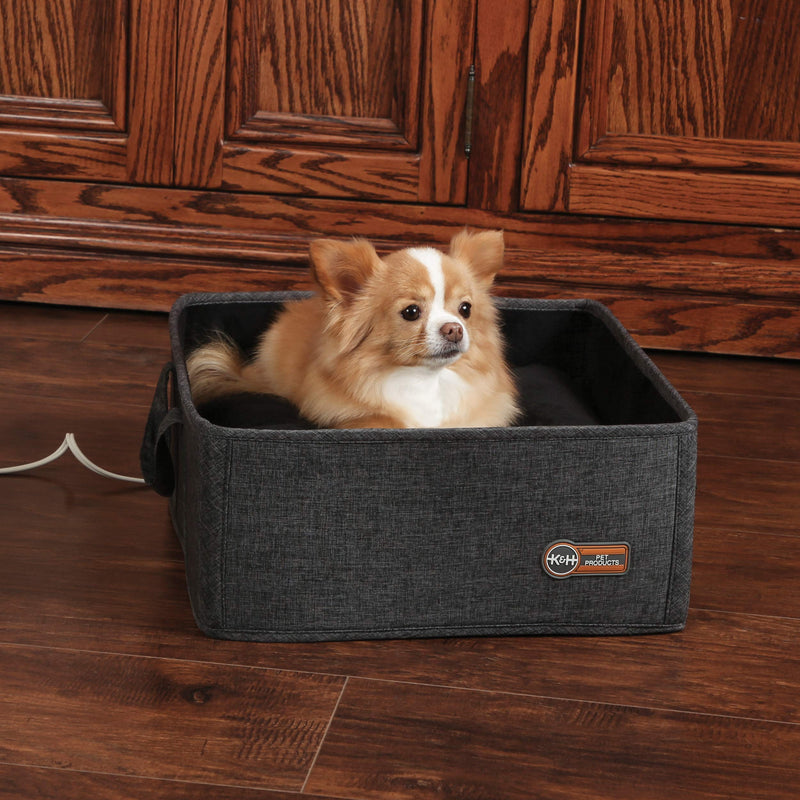 [Australia] - K&H PET PRODUCTS Thermo-Basket Indoor Heated Cat Bed, Foldable, Gray, 15in x 15in, 4W 