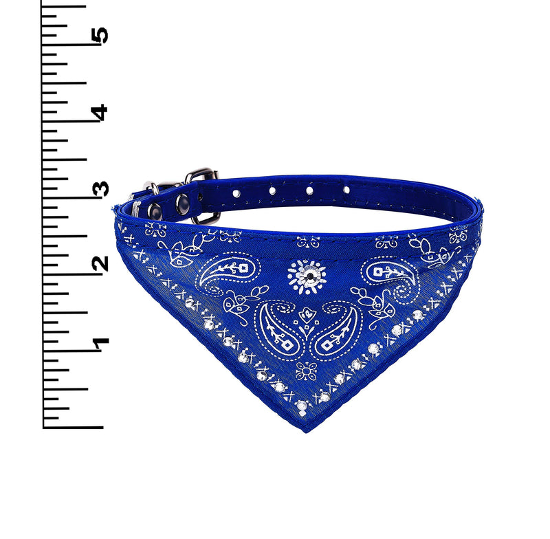 Posh Petz Crystal Studded Bandana Pet Accessory - Hypoallergenic Polyester for Male and Female Dogs - Small Size Fits Chihuahua, Yorkie, Mini Breeds - Cute Accessories for Pets Blue - PawsPlanet Australia
