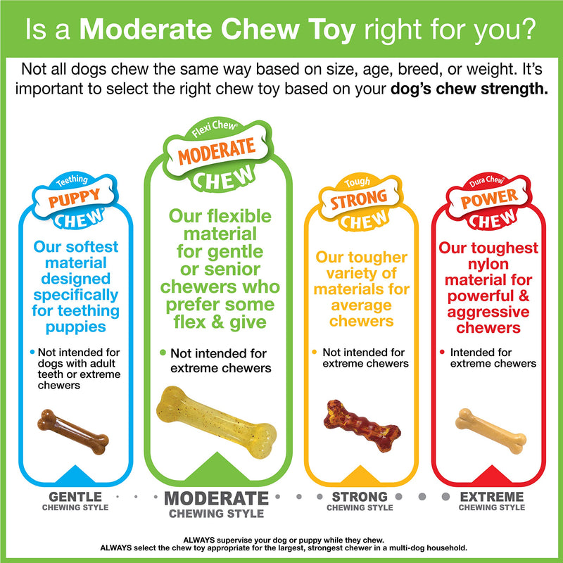 [Australia] - Nylabone Moderate Chew FlexiChew Dog Toys, Chew Toy Pack for Small Dogs 