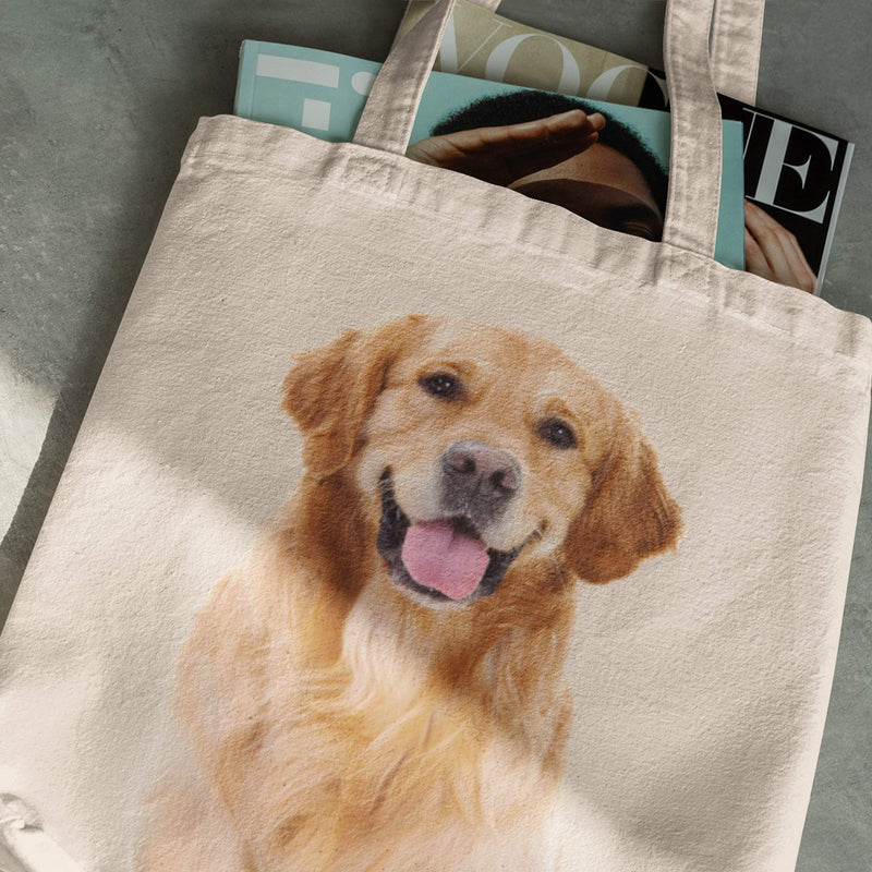 Golden Retriever Tote Reuseable Shopping Bag Novelty Present Gift Printed Eco-Friendly Stylish Long Handled Tote Shoulder Bag, Great Gift Or Present for Any Dog Lover - PawsPlanet Australia