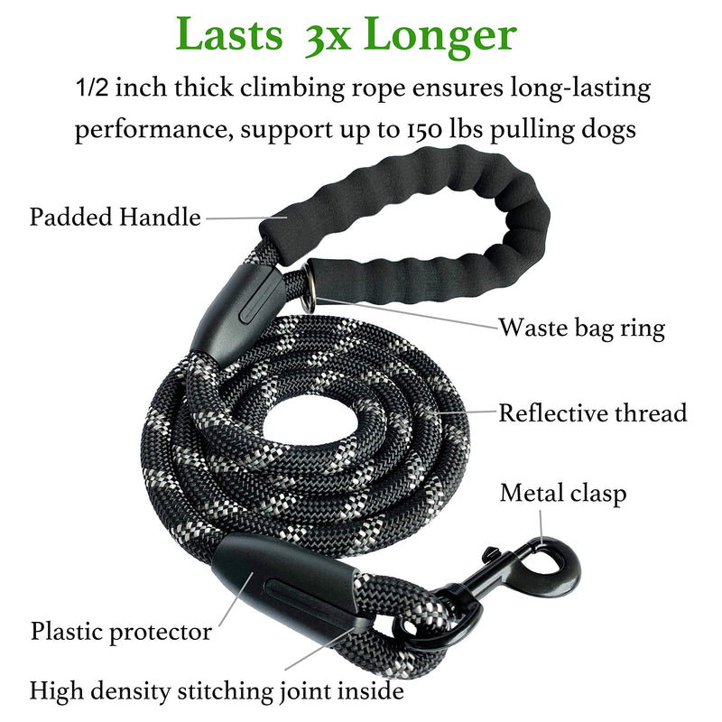 [Australia] - iYoShop Adjustable Dual Dog Leash, Double Dog Leash, 360 Swivel No Tangle Double Dog Walking Training Leash for Two Dogs, Black, Medium Large Medium/Large 