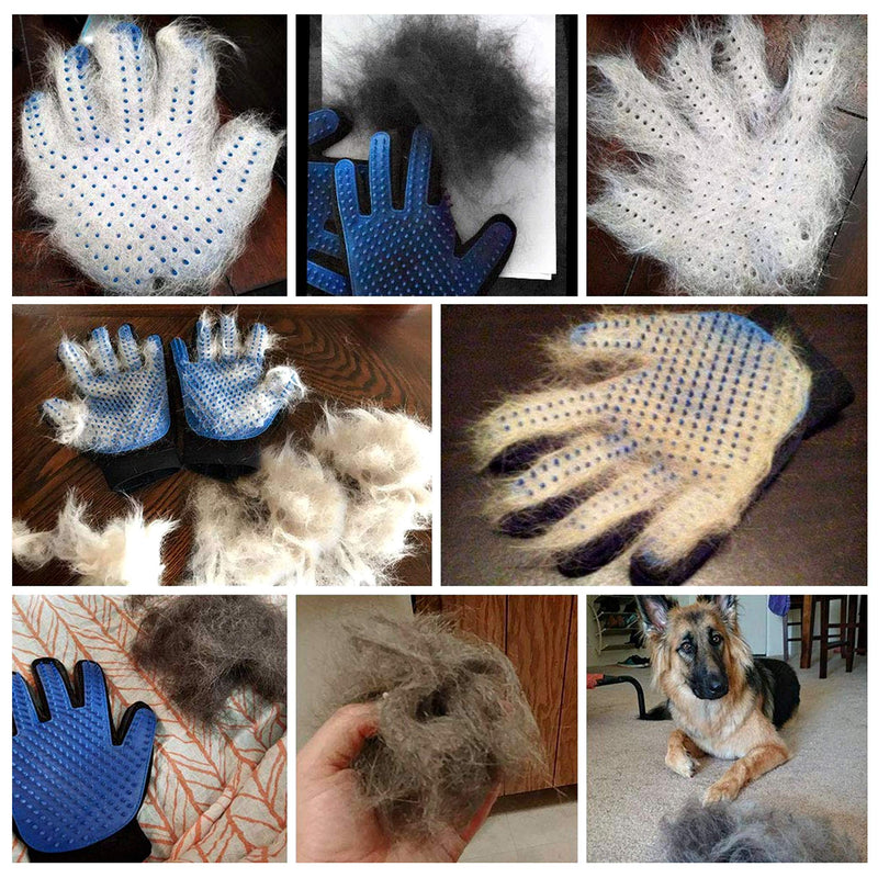 [Australia] - Pet Grooming Gloves [Upgrade Version] - Gentle Deshedding Brush Glove - Efficient Pet Hair Remover Mitt - Enhanced Five Finger Design - Perfect for Dog & Cat with Long & Short Fur - 1 Piece 