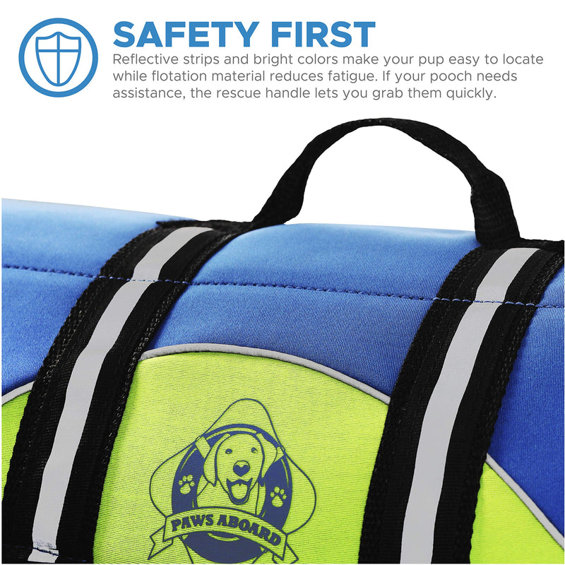 Paws Aboard Pet Life Jacket 1 Blue & Yellow Medium - PawsPlanet Australia